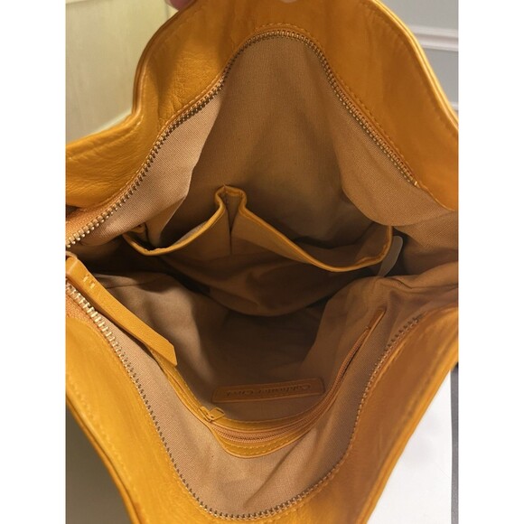 Coldwater Creek Buttery Soft Leather Harvest Gold Yellow Hobo Shoulder Bag Purse - Picture 5 of 16
